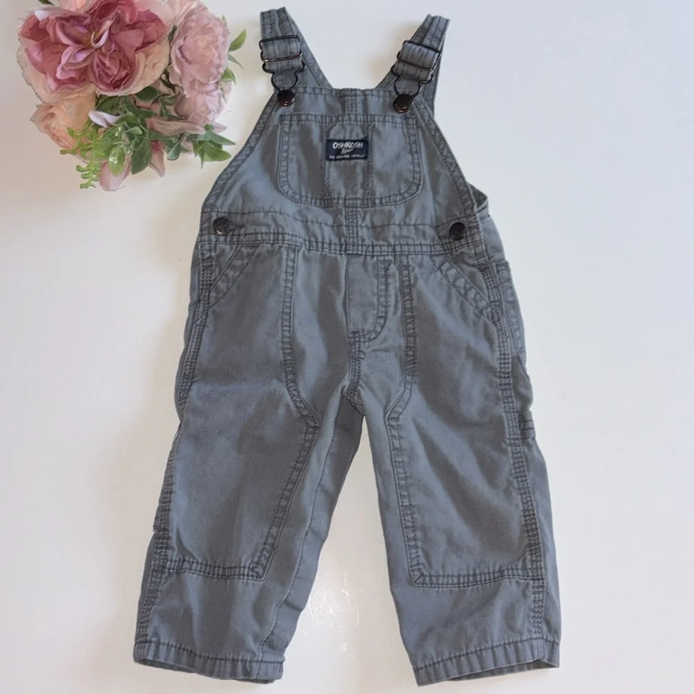 Oshkosh 9M Blue Gray Overall Baby 9M Oshkosh Gray Blue overalls 9 Month